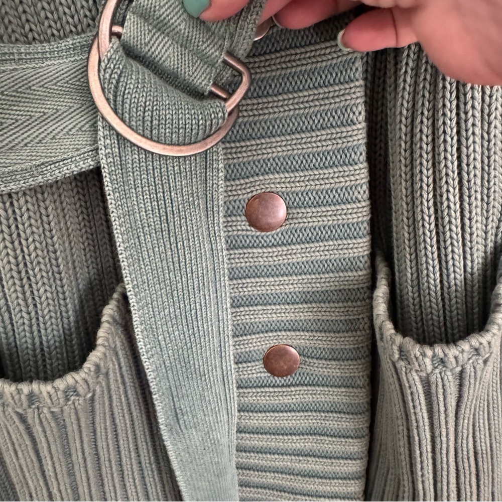 Free People Green Ribbed Sweater - Picture 5 of 9